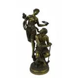 Édouard Pépin, Nice quality and original patina, Gilt bronze sculpture of a dancing couple
