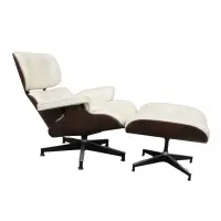 Charles and Ray Eames, Midcentury Rosewood Lounge, Rosewood and white leather