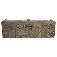 Paul Evans, Sculptured Metal Wall, slate ,wall-mounted cabinet
