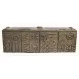 Paul Evans, Sculptured Metal Wall, slate ,wall-mounted cabinet