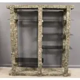 Paul Evans, Large and impressive with black glass shelves, Large and impressive with black glass shelves