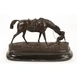 Pierre-Jules Mêne, Good large size with nice brown patina, Bronze sculpture of a horse