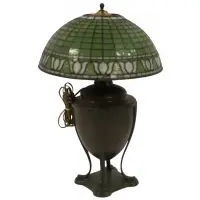 Tiffany Studios, Signed Bronze Lamp Base & An
