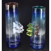 David Leppla, A Large Pair of Art Glass Fish Vases, A Large Pair of Art Glass Fish Vases