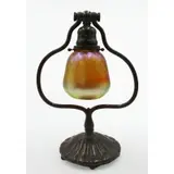 Tiffany Studios, Bronze Harp Lamp # 419, Bronze base with nice original brown patina