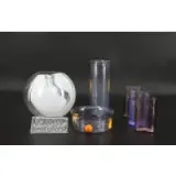 Venini, Glass Seven (7) Piece Lot Include Sign, clear and white glass