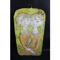 Ugo Lucerni, Le Cucina, Midcentury Glazed Terracotta plaque
