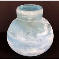 A.V. Arte Vetro Frosted Blue Glass Vase by Seguso, sold Jan 2024