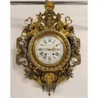 Ferdinand Barbedienne, Untitled, Boye Gilt & Patinated Bronze Wall Clock