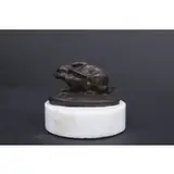 Untitled by Antoine-Louis Barye, Small bronze rabbit on base, sold Jul 2023