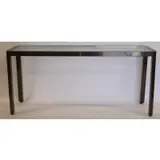 Karl Springer, (Attrib) Two Tone Metal Console, Great quality with patinated metal and brass elements