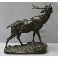 Charles Valton, Untitled, Large bronze sculpture of a stag