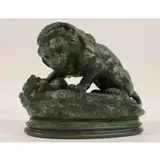 Untitled by Antoine-Louis Barye, Fine Bronze Sculpture of a Lion fighting a Snake, sold Mar 2023