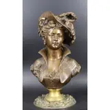 Jean-Louis Grégoire, L. Gregoire, Bronze sculpture of a lady in a bonnet