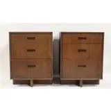 Nightstands, Set Of 2 by Frank Lloyd Wright, 1955, Mahogany, sold Oct 2022