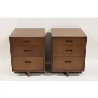 Nightstands, Set Of 2 by Frank Lloyd Wright, 1955, Mahogany, sold Oct 2022