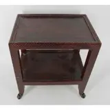 Karl Springer, Signed Snake Skin Stand On Wheels