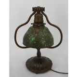 Bronze Harp Lamp With Blown Out by Tiffany Studios, sold Nov 2021
