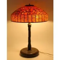 Tiffany Studios, Swirling Leaf Signed Table Lamp