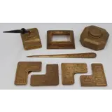 Bronze Desk Set by Tiffany Studios, Includes a Tiffany Studios bronze desk set comprised of an inkwell, sold Jun 2021