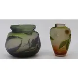 Galle, Signed French Cameo Glass Bowl & Vase