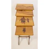 Galle, Signed French Inlaid Nesting Tables