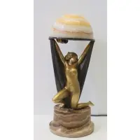Untitled by Alexandre Kelety, Gilt And Patinated Bronze Figural Lamp, sold Oct 2020