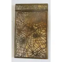 Pine Needle Pattern Notepad by Tiffany Studios, Bronze and Favrile Glass Signed on Bottom Tiffany Studios New York 1022, sold Jul 2020