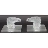 Lalique, France Pair Of Molded Crystal Eagle