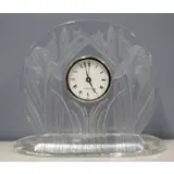 Lalique, France Signed "Irises" Glass Clock