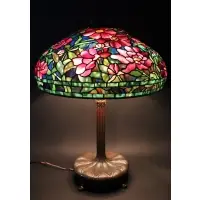 Tiffany Studios, Table Lamp With "Peony" Shade