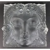 Lalique, Frosted Glass Masque de Femme Plaque