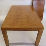 Milo Baughman, Burl Walnut Table and 2 Leaves