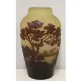 Galle, Signed Art Glass Cameo Vase