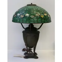 Tiffany Studios, Bronze Table Lamp With Acorn Shade