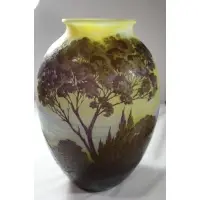 Galle, Signed Cameo Glass Vase, Lake Como?