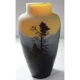 Galle, Signed Cameo Vase, Mountainous