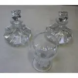 Lalique, France. Signed Decanters and a Vase
