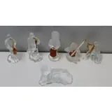 & St Louis Signed Glass Lot by Lalique, To inc a Lalique France cat and St Louis glass musicians, sold Nov 2017
