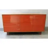 George Nelson, ; Herman Miller Cabinet, George Nelson designed sideboard with color lacquered front and bent pulls