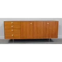 ; Herman Miller Thin Edge Chest by George Nelson, drawers and doors on chrome legs, sold Apr 2017