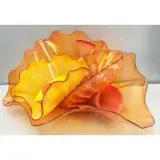 Dale Chihuly, "Rising Sun" Persian Series Sculpture, Blown glass sculpture in 9 parts in multi-color with black lip wrap