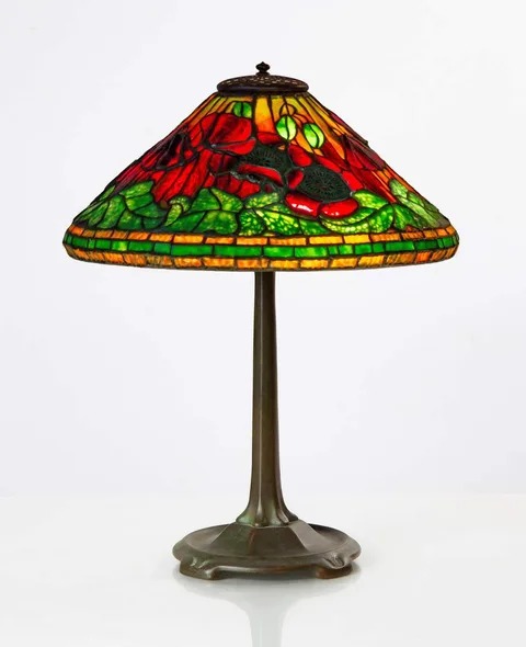 Tiffany Studios, Poppy Table Lamp