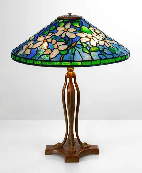 Tiffany Studios, Clematis Lamp, 1905, leaded glass