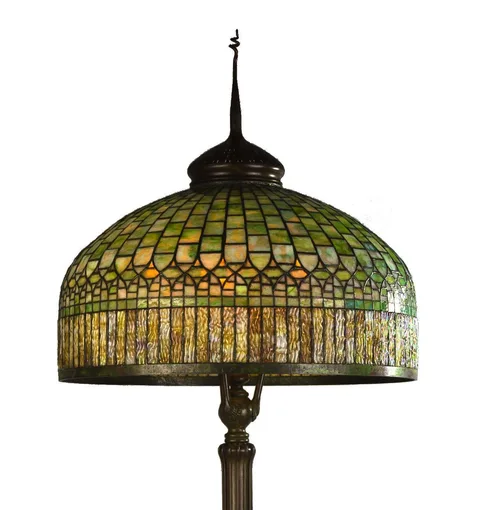 Curtain Border Leaded Glass Lamp by Tiffany Studios, sold Sep 2017