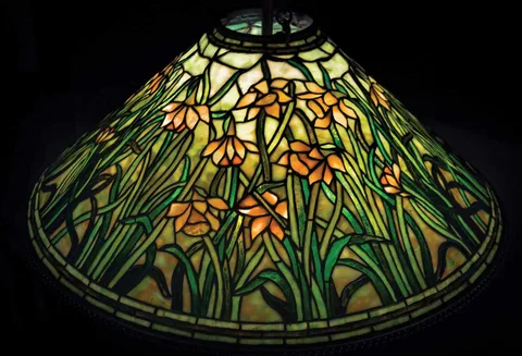 Daffodil Hanging Chandelier by Tiffany Studios, sold Mar 2017