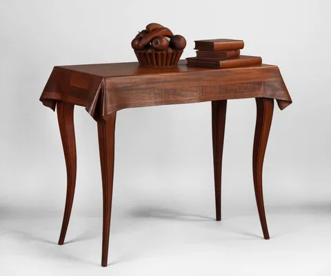 Wendell Castle, Fine & Rare Stack Laminated Walnut Trompe l'oeil Table