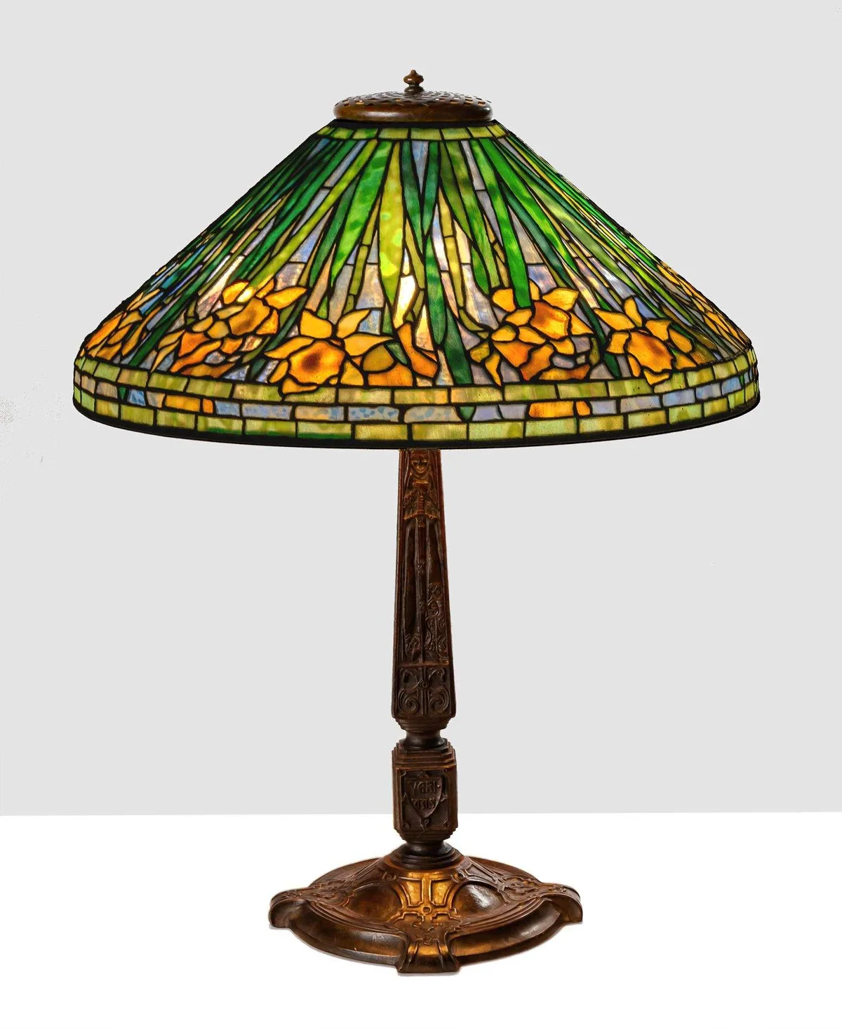 Daffodil Lamp by Tiffany Studios, 1905, leaded glass, sold Sep 2024