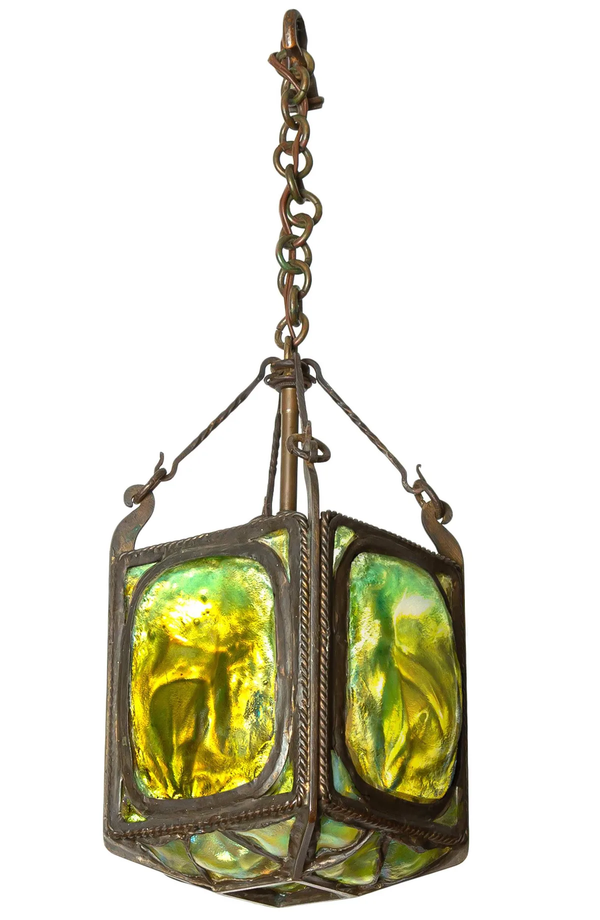 4 Sided Turtleback Lantern by Tiffany Studios, sold Sep 2022