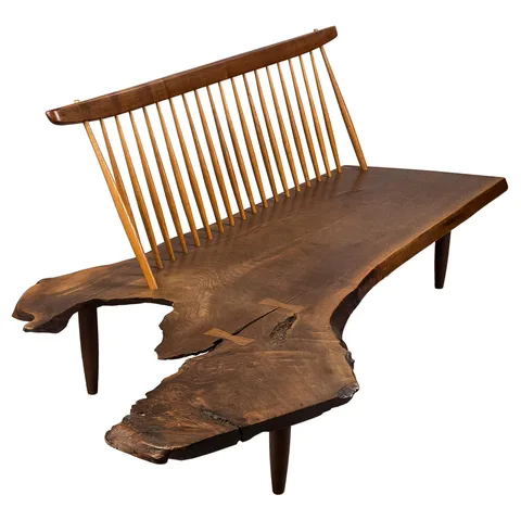 A Fine Free Form Conoid Bench by George Nakashima, sold Mar 2017
